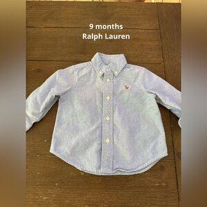 Ralph lauren button up polo size 9 months